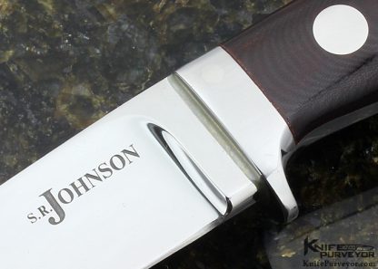 S.R. Johnson Custom Knife Burgundy Micarta Hunter With Sheath - Image 2