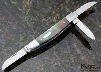 Eugene Shadley Custom Knife 3 Blade Black Lip Tahitian Pearl Shell Slip Joint