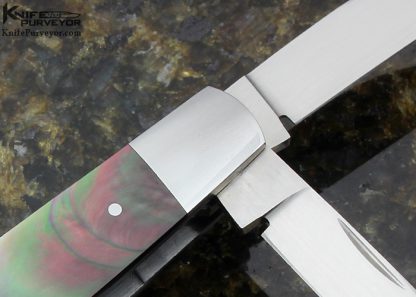 Eugene Shadley Custom Knife 3 Blade Black Lip Tahitian Pearl Shell Slip Joint - Image 6
