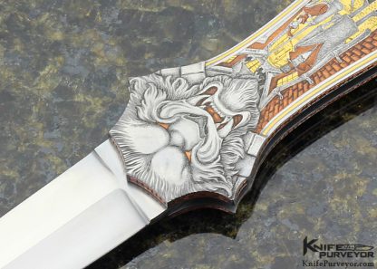 Joe Kious Custom Knife Jon Robyn Engraved "Jack The Ripper" Lockback Dagger - Image 2