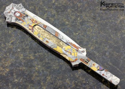 Joe Kious Custom Knife Jon Robyn Engraved "Jack The Ripper" Lockback Dagger - Image 3