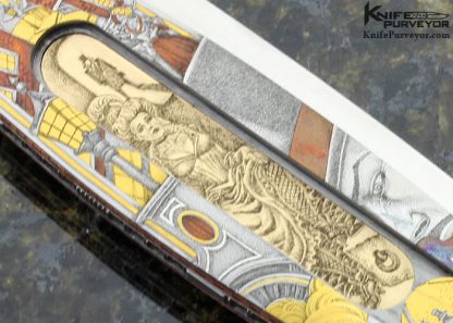 Joe Kious Custom Knife Jon Robyn Engraved "Jack The Ripper" Lockback Dagger - Image 4