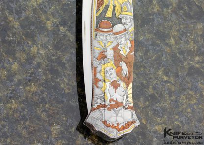 Joe Kious Custom Knife Jon Robyn Engraved "Jack The Ripper" Lockback Dagger - Image 15