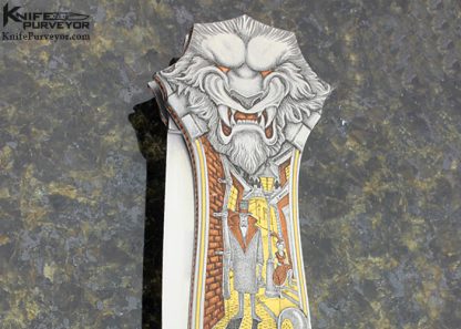 Joe Kious Custom Knife Jon Robyn Engraved "Jack The Ripper" Lockback Dagger - Image 11