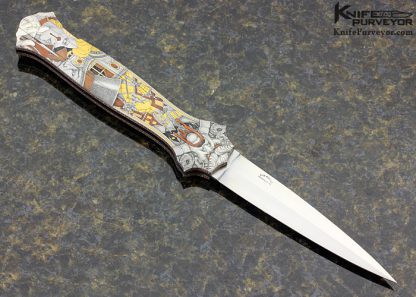 Joe Kious Custom Knife Jon Robyn Engraved "Jack The Ripper" Lockback Dagger