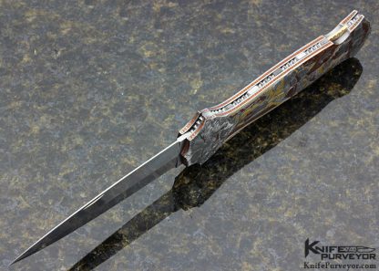 Joe Kious Custom Knife Jon Robyn Engraved "Jack The Ripper" Lockback Dagger - Image 9