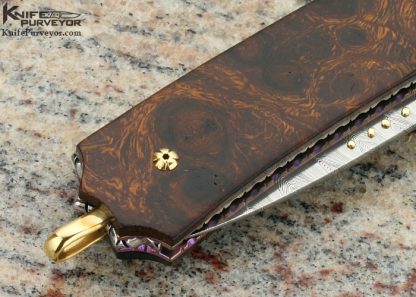 Howard Hitchmough Custom Knife Damasteel, Devin Thomas "Spirogrpah" Damascus & Desert Ironwood Midlock - Image 4