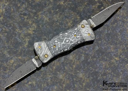 R.B. Johnson Custom Knife Damascus, Meteorite & Mosaic Damascus 2 Blade Linerlock