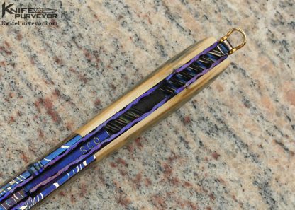 Stephen Olszewski Custom Knife Blued Mosaic Damascus Linerlock - Image 6