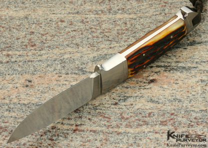 Dietmar Kressler Custom Knife Amber Stag Integral Drop Point Hunter - Image 5