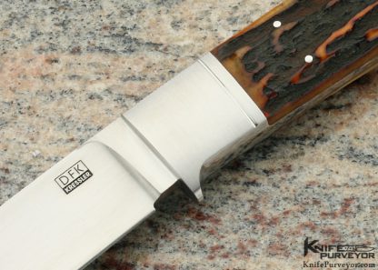 Dietmar Kressler Custom Knife Amber Stag Integral Drop Point Hunter - Image 2