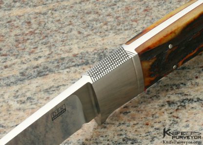 Dietmar Kressler Custom Knife Amber Stag Integral Drop Point Hunter - Image 4