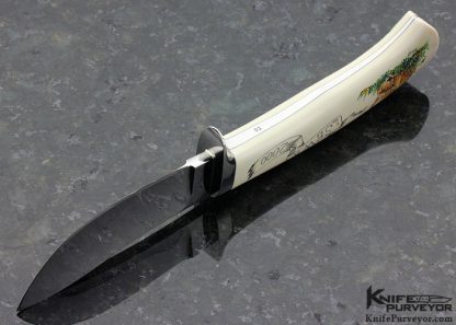 George Herron Custom Knife Sandra Brady Scrimshawed Skinner without Sheath - Image 7
