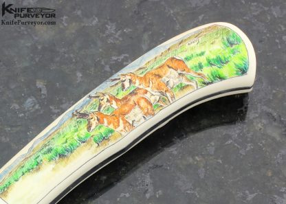 George Herron Custom Knife Sandra Brady Scrimshawed Skinner without Sheath - Image 3