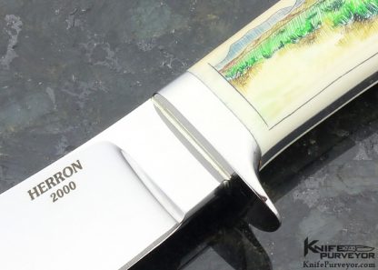 George Herron Custom Knife Sandra Brady Scrimshawed Skinner without Sheath - Image 2