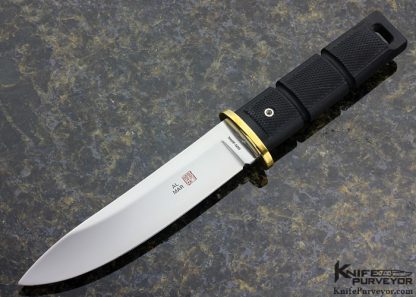 Al Mar Custom Knife Brass & Checkered Composition Fixed Blade