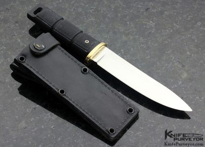 Al Mar Custom Knife Brass & Checkered Composition Fixed Blade - Image 5