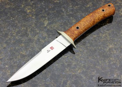 Al Mar Custom Knife Burlwood & Nickel Silver 25th Anniversary "Shiva" 157/500