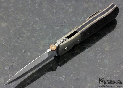 John W. Smith Custom Knife Lightning Strike Carbon Fiber Linerlock Dagger - Image 4