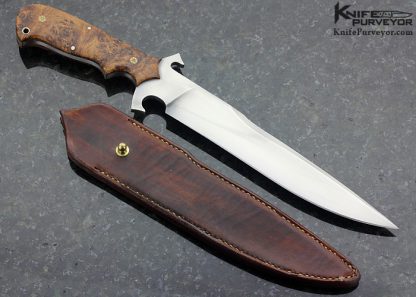 Rob Patton Custom Knife Hand Forged L-6 Steel with Maple Burl "Elias" Fighter - Image 4