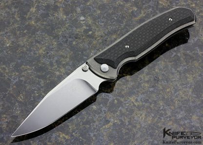 Matt Diskin Custom Knife Carbon Fiber "Fire" Scale Release Auto Frame Lock