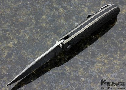 Matt Diskin Custom Knife Carbon Fiber "Fire" Scale Release Auto Frame Lock - Image 4