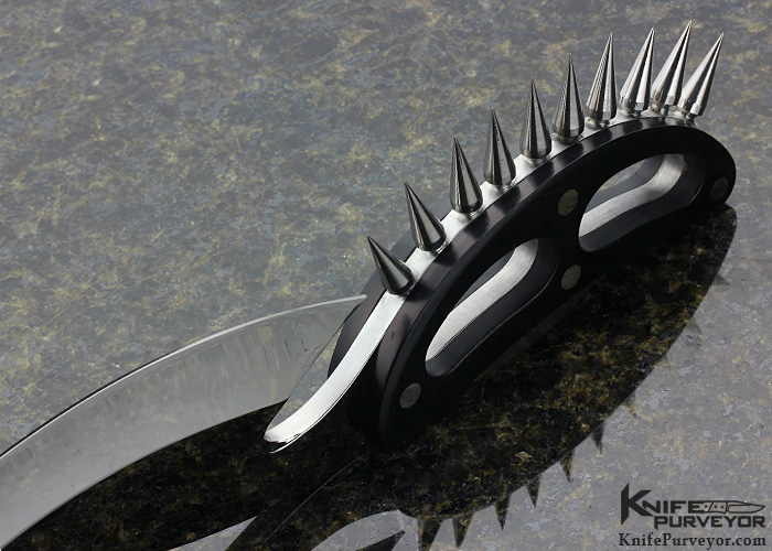 Gil Hibben Custom Knife "Cobra" Movie Knife Black Micarta with 10 Steel Spikes - Image 5