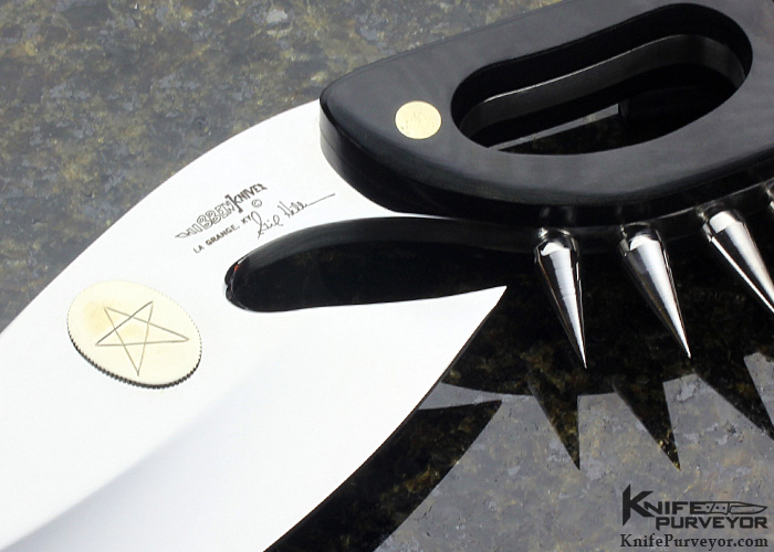 Gil Hibben Custom Knife "Cobra" Movie Knife Black Micarta with 10 Steel Spikes - Image 2