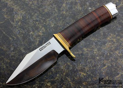 Randall Made Knives Custom Knife Stacked Leather Model #19 - 4 Bushmaster