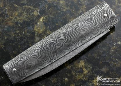 Henri Viallon Custom Knife "Peace" Mosaic Damascus Slip Joint - Image 4