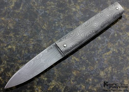 Henri Viallon Custom Knife "Peace" Mosaic Damascus Slip Joint