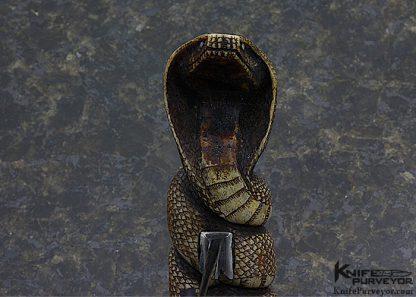 Jim Schmidt Custom Knife 1979 One of Kind Carved & Scrimshawed King Cobra Push Dagger - Image 11