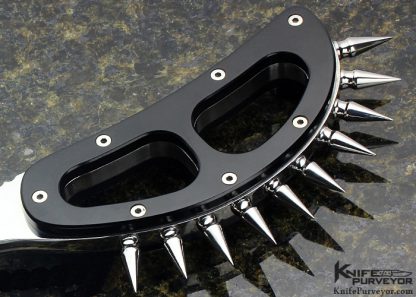 W.C. "Bill" Johnson Custom Knife Black Micarta "Cobra" Knife with Sea Snake Inlaid Leather Sheath - Image 3
