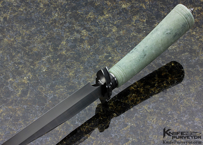 Doug Casteel Custom Knife Carved Jade Bowie - Image 5
