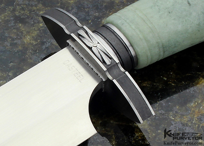Doug Casteel Custom Knife Carved Jade Bowie - Image 2