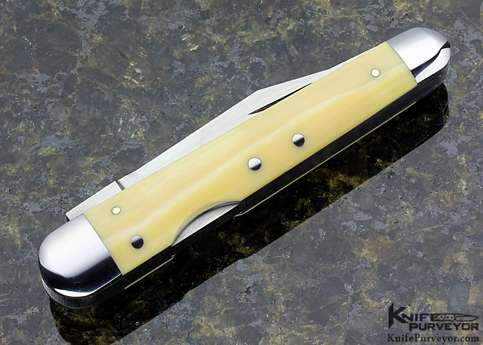 Tony Bose Custom Knife  "Goat Horn" Lockback Whittler #4 - Image 3