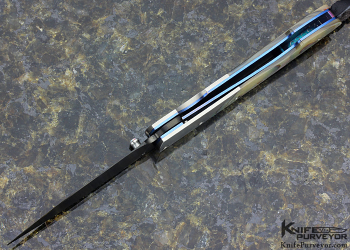 William Henry Custom Knife Abalone Shell Linerlock - Image 6