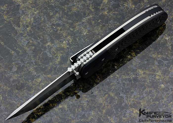 Randy Doucette Custom Knife Watch Dog with Carbon Fiber and G10 Linerlock - Image 2