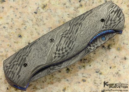 Thomas Vallotton Custom Knife Mosaic Damascus D/A Auto Linerlock - Image 4