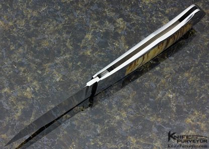 Ron Lake Custom Knife Sheep Horn Large Sierra with Rose Gold Pins - Image 6