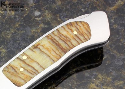 Ron Lake Custom Knife Sheep Horn Large Sierra with Rose Gold Pins - Image 3
