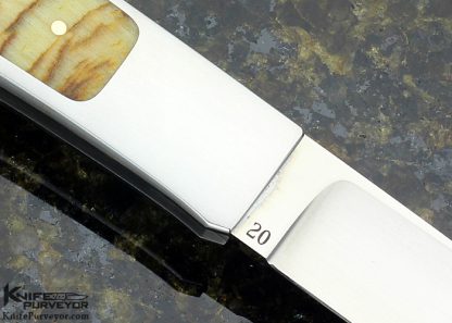 Ron Lake Custom Knife Sheep Horn Large Sierra with Rose Gold Pins - Image 4