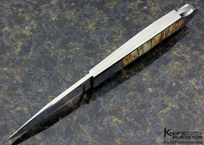 Ron Lake Custom Knife Sheep Horn Large Sierra with Rose Gold Pins - Image 5