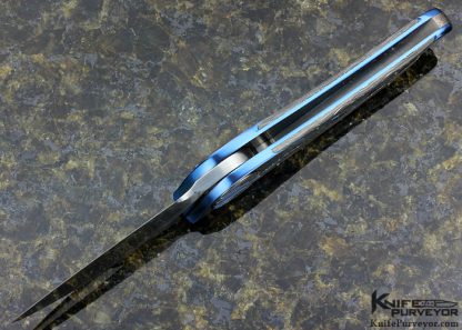 Jean Pierre Sucheras Custom Knife Anodized Titanium & Damascus "Ethos" Button Lock - Image 5