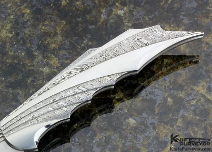 Matthew Lerch Custom Knife Selectively Etched Fluted Damasteel Damascus Linerlock 11997