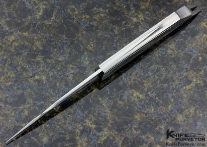Matthew Lerch Custom Knife Selectively Etched Fluted Damasteel Damascus Linerlock - Image 4