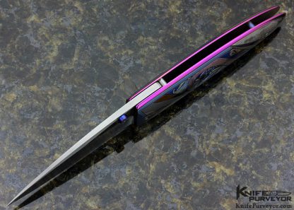 Michael Walker Custom Knife Multi Color Anodized Titanium Linerlock Engraved by Patrica Walker - Image 5