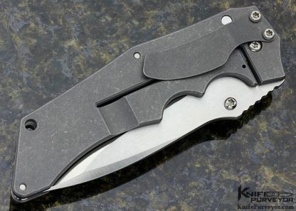 Jim Burke Custom Knife "Villain" Silver Twill G10 Frame Lock - Image 4