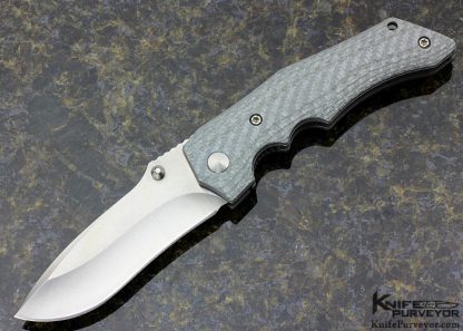 Jim Burke Custom Knife "Villain" Silver Twill G10 Frame Lock