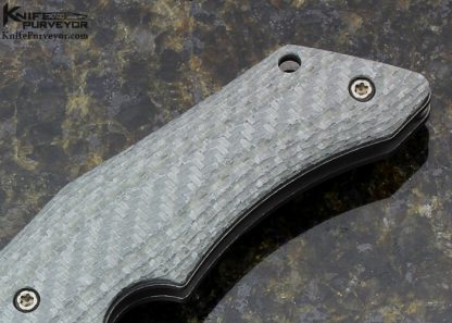 Jim Burke Custom Knife "Villain" Silver Twill G10 Frame Lock - Image 3